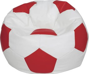 Mega Ball babzsákfotel - műbőr - fehér/piros - 400 liter R