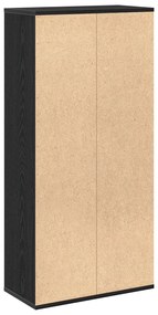 Könyvespolc Fekete Tölgy 50x25x105 cm Műszaki Fa