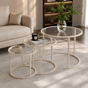 Dohányzóasztal, 42 cm – Beige-Trs-80-60-42-Nrd-Srk