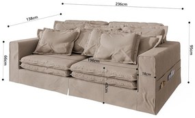 Világosbarna kanapé 236 cm Nora – Ropez