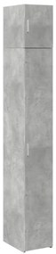 betonszürke szerelt fa vékony tárolószekrény 30 x 42,5 x 225 cm