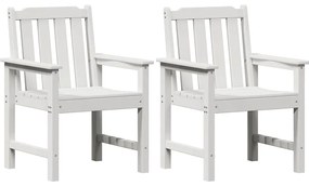 vidaXL Kerti étkezőszék 2 pcs Fehér 65,5 x 59 x 88 cm HDPE