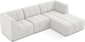 Fehér buklé sarokkanapé (jobb oldali-heverő résszel) Aloha – Makamii