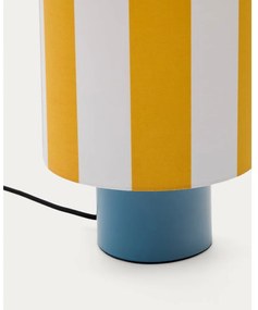 Sárga-kék asztali lámpa textil búrával (magasság 25 cm) Ciral – Kave Home
