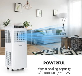 Klarstein Pure Blizzard 3 2G 3 az 1-ben klíma, 808 W/7000 BTU, fehér