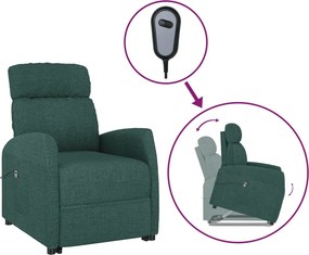 vidaXL sötétzöld szövet felállást segítő fotel