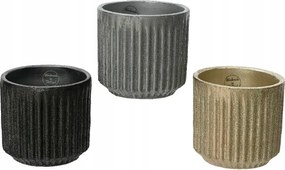 Terrakotta kaspó csillámos arany/fekete/ezüst