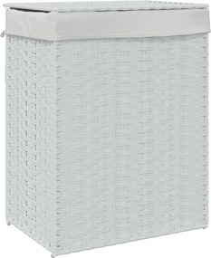 vidaXL fehér polyrattan szennyeskosár fedéllel 46x33x60 cm