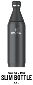 Fekete rozsdamentes acél ivópalack 600 ml All Day Slim – Stanley
