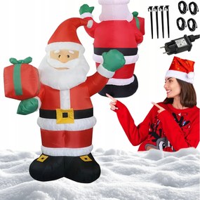Felfújható Mikulás Karácsonyi Dekoráció Világító 135cm Led