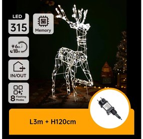 Aigostar - LED Kültéri karácsonyi dekoráció LED/3,6W/31/230V 2700K 120cm IP44 rénszarvas