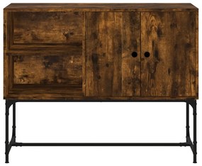füstös tölgy színű szerelt fa tálalószekrény 100 x 40 x 79,5 cm