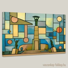 Szabadság-szobor Budapest absztrakt falikép – modern városi hangulat 60x40 cm