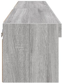 2 db szürke sonoma színű TV-szekrény LED-ekkel 60x30x30 cm