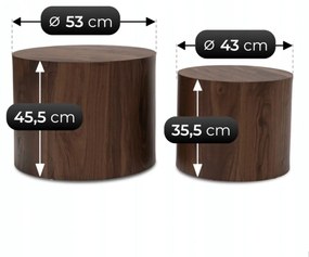 Dohányzóasztal szett Dió Színben. LEILA