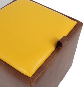 Box puff - műbőr, konyak/sárga - 8070/22168 R