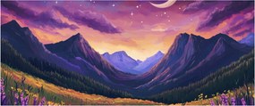 Kép - Lila táj (120x50 cm)