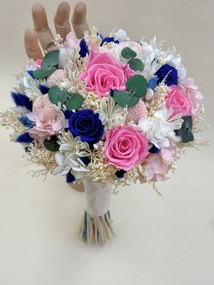 Menyasszonyi csokor szárított virágokból és füvekből, esküvői csokor