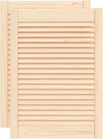 vidaXL 2 db tömör fenyőfa lamellás szekrényajtó 69 x 49,4 cm