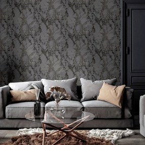 Arthouse Signature 1 Carrara Marble fekete-szürke márvány mintás papír tapéta – 296702