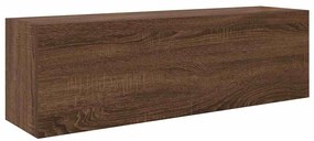 barna tölgyszínű szerelt fa fali fürdőszobaszekrény 100x25x30cm