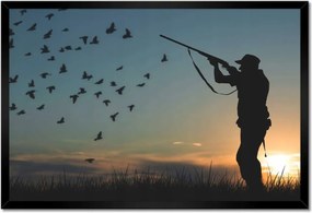 Poszter keretben 60x40 Vadász fegyverrel madarak