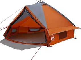 vidaXL Teepee sátor 8 fős tetővel Szürke és narancs 490 x 410 x 210 cm