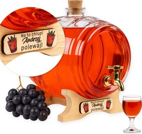 Üveghordó Csappal 4L Whisky Tinktúra Ajándék Nyomott Mintával +csap