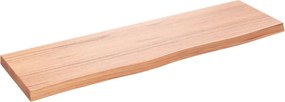 vidaXL világosbarna kezelt tömör fa fürdőszobai pult 100x30x(2-4) cm