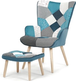 Többszínű relaxfotel, szövet kárpitozással, AK-305B PWBL2