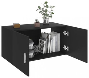 fekete szerelt fa falra szerelhető szekrény 80 x 39 x 40 cm