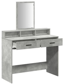 Sminkasztal Fiókokkal Beton Szürke 100x41x140 cm