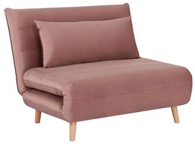 Spike Velvet állítható fotel, rózsaszín / natúr fa