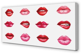 Canvas képek Vörös és rózsaszín ajkak 125x50 cm