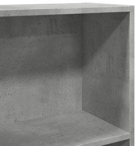 betonszürke szerelt fa könyvespolc 60 x 24 x 109 cm
