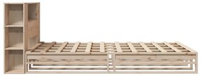 vidaXL tömör fa könyvespolcos ágy matrac nélkül 120 x 190 cm