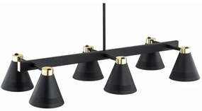 Argon 2552 - Csillár rúdon AVALONE 6xE27/15W/230V fekete/arany