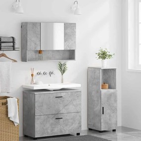 Fürdőszoba bútor szett 3 pcs Beton szürke 76.5 x 35 x 64 cm