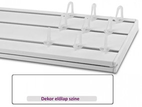 Fehér 75 mm-es előlapos háromsoros műanyag mennyezeti sínes karnis 210 cm-es szett