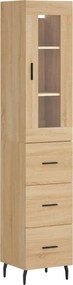 vidaXL sonoma tölgy szerelt fa magasszekrény 34,5x34x180 cm