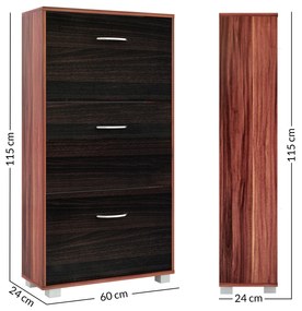 Casaria® Cipős szekrény 115x60x24 cm - barna