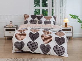 Flanel mikroszálas ágynemű STRIPE HEART színes Ágyneműhuzat mérete: 70 x 90 cm | 140 x 200 cm