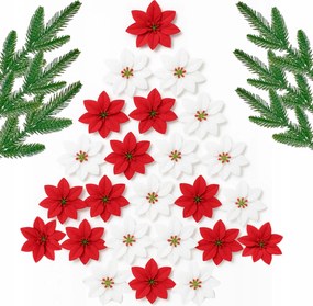 Betlehemi Csillag Mikulásvirág Karácsonyfa Dekoráció Szett 24db-os