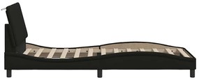 ágykeret matrac nélkül Hanko fekete 90x190 cm szövet