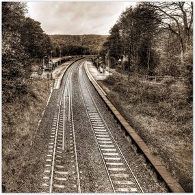 Poszterek 140x140 Sínek szépia fotó