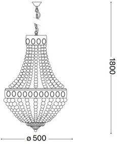 Ideal Lux - Csillár láncon MONET 6xE14/40W/230V átm. 50 cm kender/fehér
