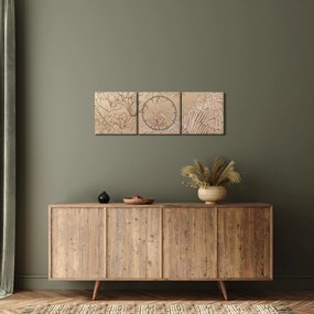 Kép - Rajzolt virágok (órával) (90x30 cm)