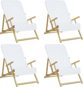 vidaXL 4 db fehér 400 GSM szövet strandtörölköző 60 x 135 cm