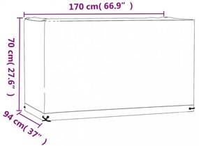2 db téglalap alakú kerti bútorhuzat 8 fűzőlyukkal 170x94x70 cm