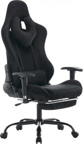 Irodai/gamer szék, fekete Velvet szövet, teherbírás 150 kg, SALOP